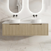 Colette 1500mm Wall Hung Double Vanity with Stone Countertop